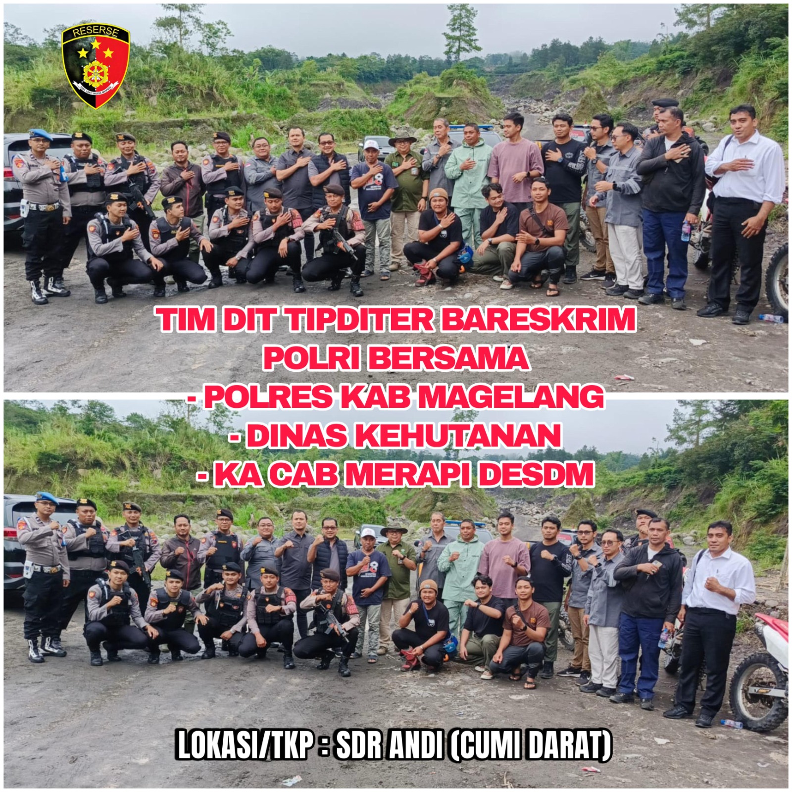 Bareskrim Polri Tindak Tambang Ilegal di Lereng Merapi