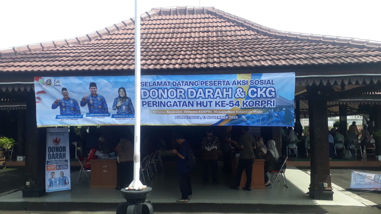 HUT Korpri, PMI Purbalingga Gelar Aksi Donor Darah di Pendopo Kabupaten